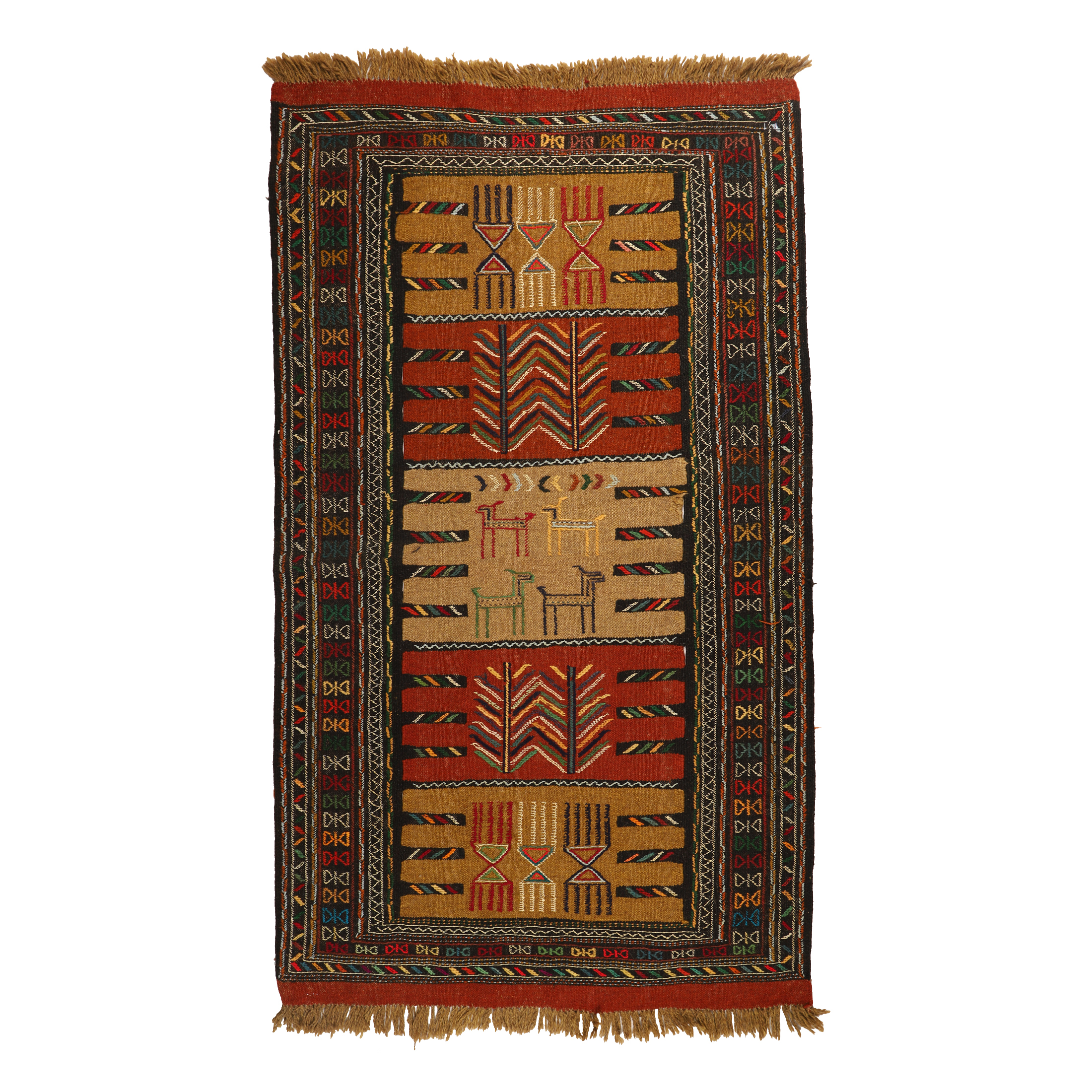 گلیم دستبافت دومتری طرح سفره کردی کد 1403106