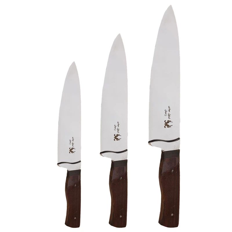 سرویس چاقو آشپزخانه 3 پارچه استیل عبادی زنجان کد 805
