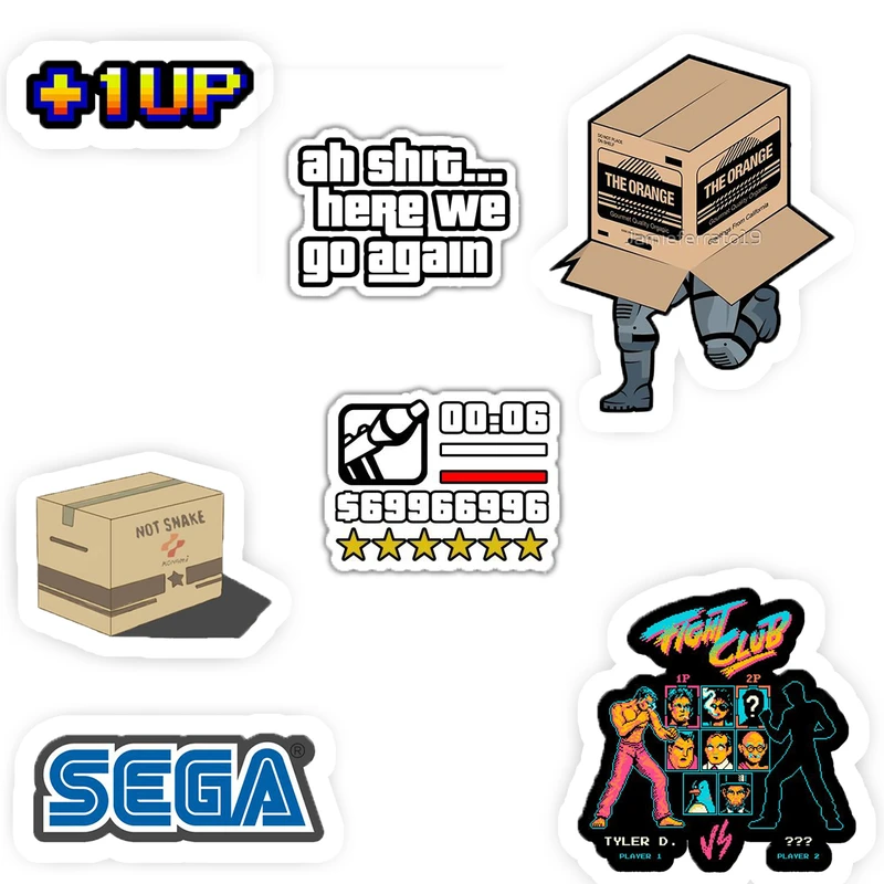استیکر لپ تاپ و موبایل بووم طرح ویديو گیم کد 1589 مدل sega مجموعه 7 عددی