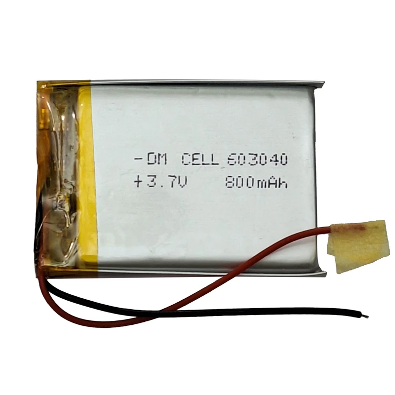 باتری لیتیومی قابل شارژ دی ام سل مدل DM-603040 ظرفیت 800 میلی‌ آمپر ساعت
