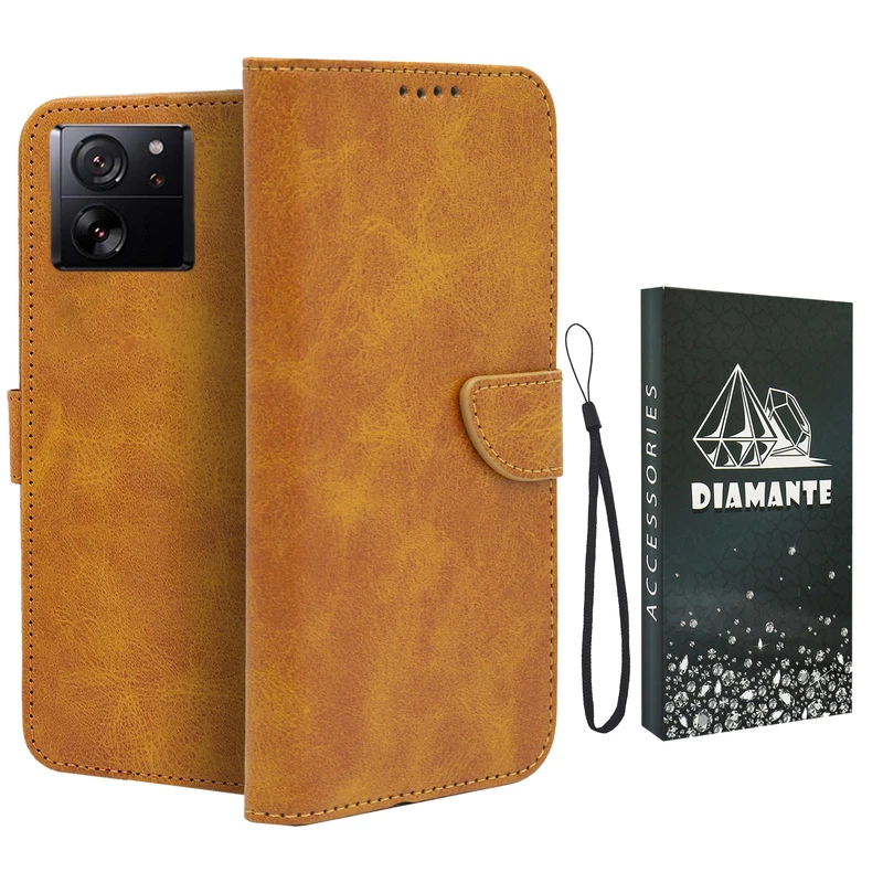 کیف کلاسوری دیامانته مدل Scusa Bk مناسب برای گوشی موبایل شیائومی Mi 13T به همراه بند آویز