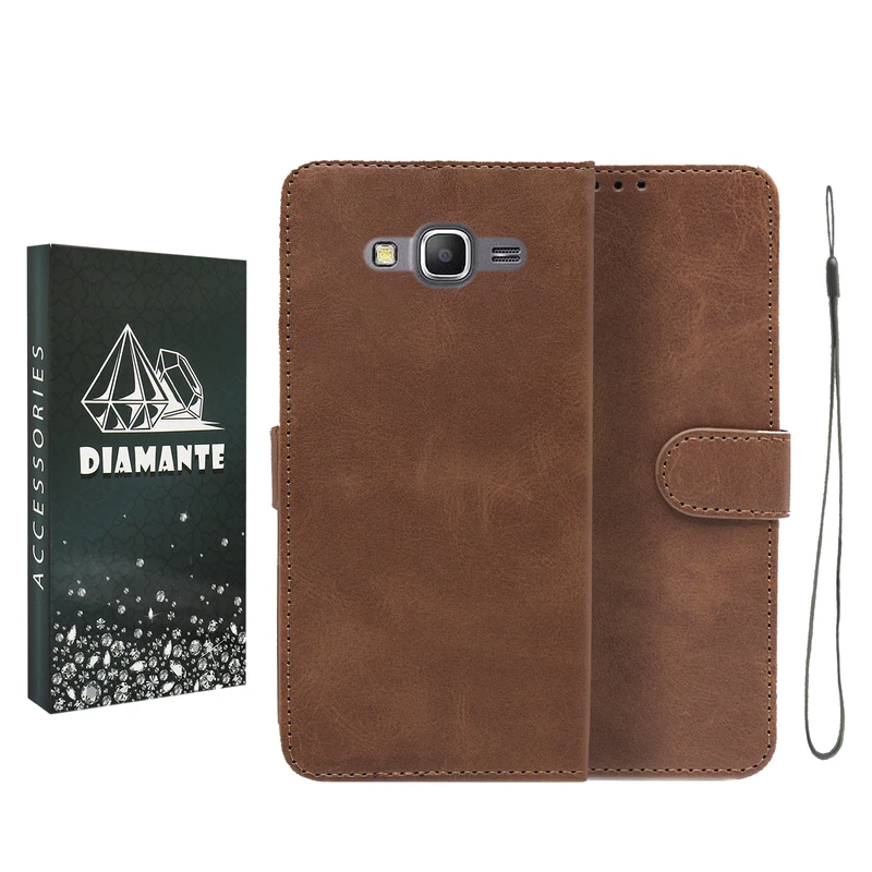 کیف کلاسوری دیامانته مدل Bandaviz Bk مناسب برای گوشی موبایل سامسونگ Galaxy G530 / Grand Prime به همراه بند آویز 