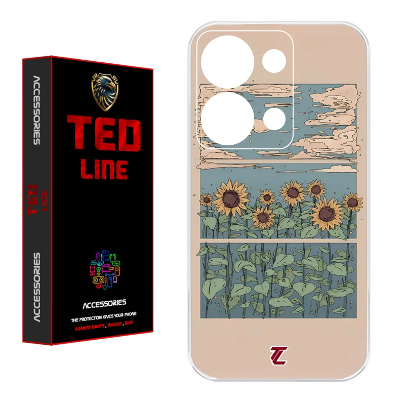 کاور تدلاین طرح گل آفتاب گردان کد 1135 مناسب برای گوشی موبایل شیائومی Redmi Note 13 Pro 4G / Poco M6 Pro