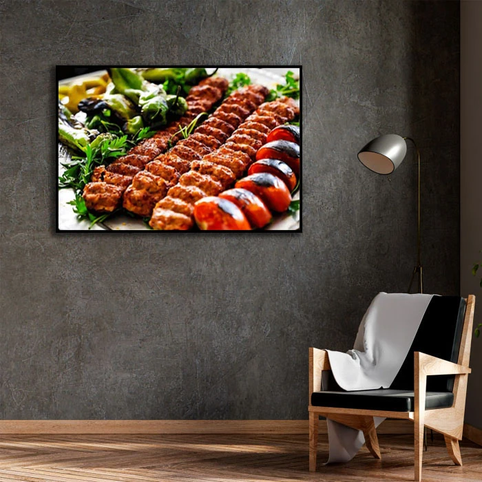 تابلو بکلیت طرح کباب مدل B-D2328 فریم مشکی