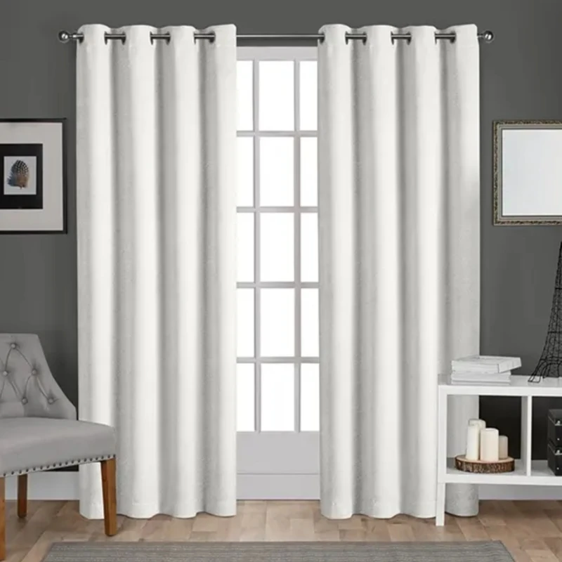 پرده پانچ مدل حریر ضخیم مجموعه دوعددی سایز 275 × 140 سانتی‌متر