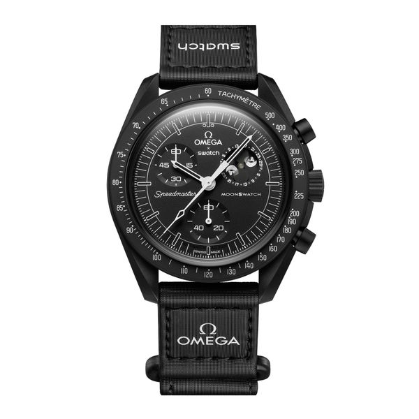 ساعت مچی عقربه‌ای کوارتز امگا سواچ مدل Mission to the Moon phase new Moon