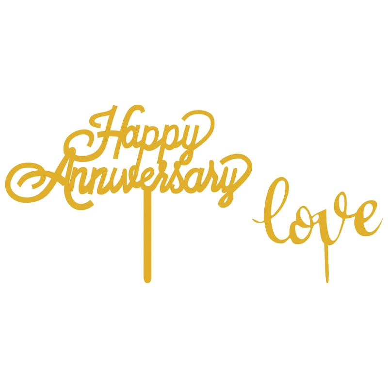 تاپر کیک هانستو مدل Happy Anniversary کد TP052 مجموعه 2 عددی