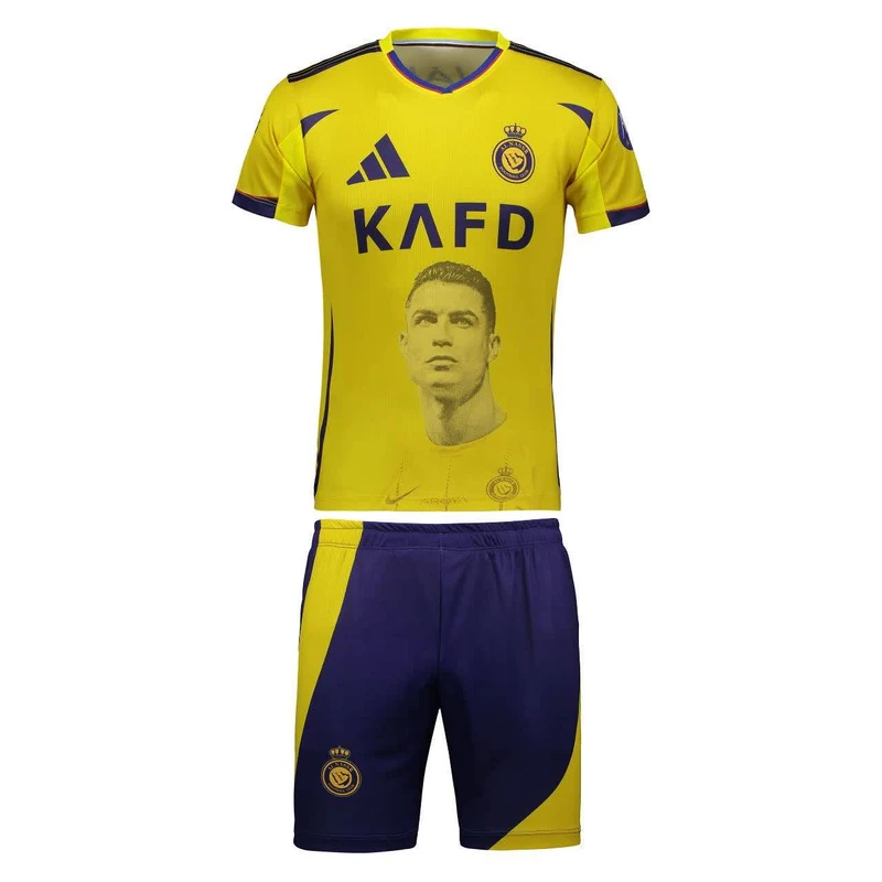 ست تیشرت و شلوارک ورزشی پسرانه مدل النصر 2025 طرح رونالدو