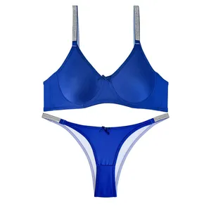 ست شورت و سوتین زنانه نوشه پوش مدل میکروفایبر نگین دار کد 90105