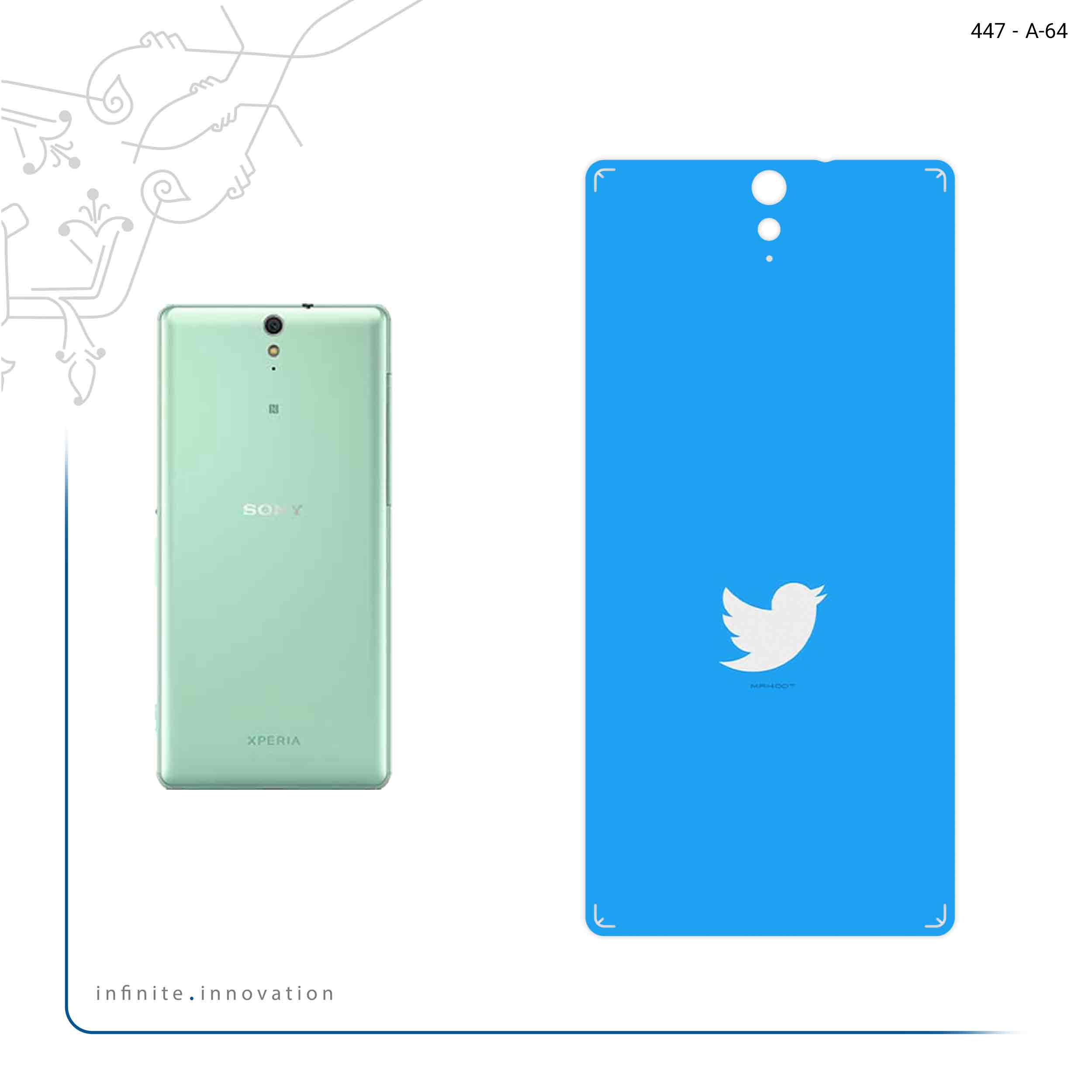 برچسب پوششی ماهوت مدل Tweeter مناسب برای گوشی موبایل سونی Xperia C5