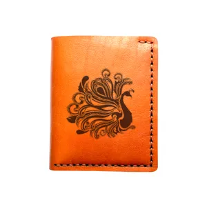 کیف پول چرم مردانه نورا طرح طاووس