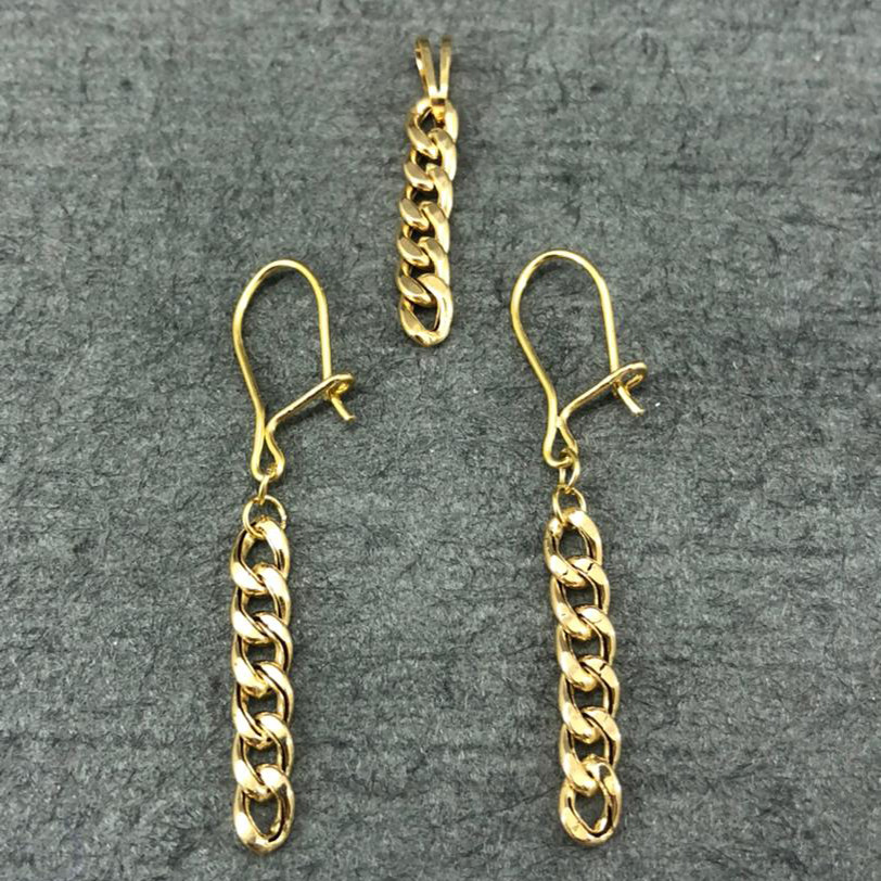 نیم ست طلا 18 عیار زنانه دوست خوب مدل dk1014