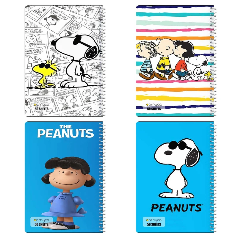 دفتر نقاشي 50 برگ کارنيکا طرح فیلم بادام‌زمینی‌ها The Peanuts کد 82662 مجموعه 4 عددی