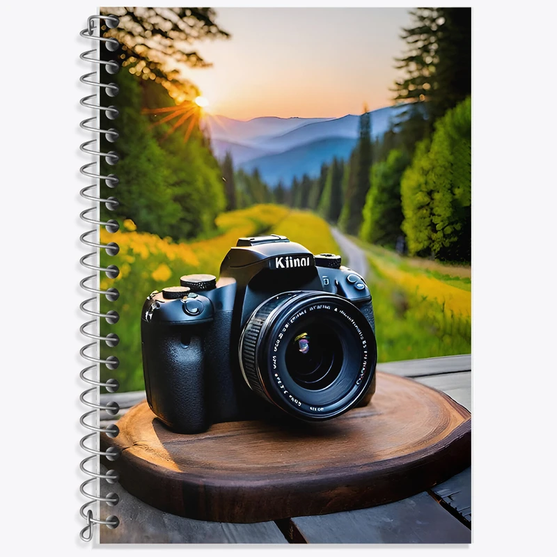 دفتر زبان 50 برگ خندالو مدل دو خط طرح دوربین عکاسی کد F7512