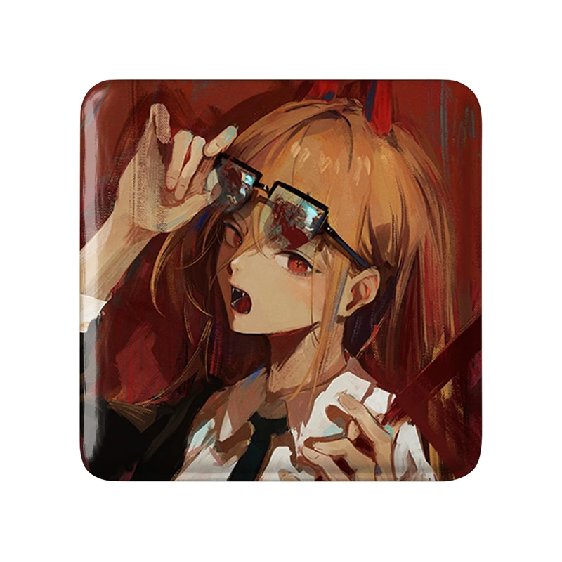 مگنت خندالو طرح پاور انیمه مرد اره ای Chainsaw Man  مدل مربعی کد 22351