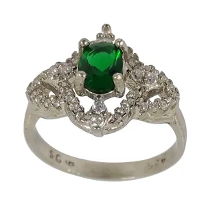 انگشتر نقره زنانه سلین کالا مدل زمرد Rose3