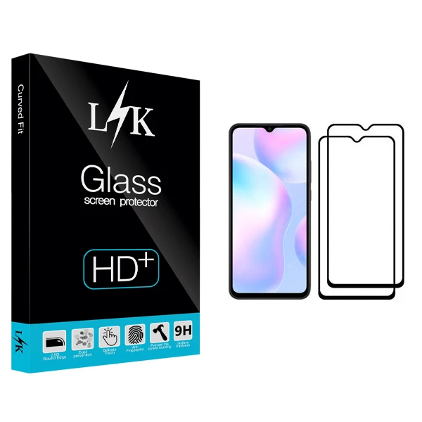 محافظ صفحه نمایش ال کی مدل Hard glass مناسب برای گوشی موبایل شیائومی Redmi 9A بسته دو عددی