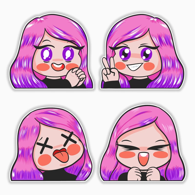 استیکر لپ تاپ و موبایل بووم طرح دختر کاوایی7 کد MM83 مجموعه 4 عددی