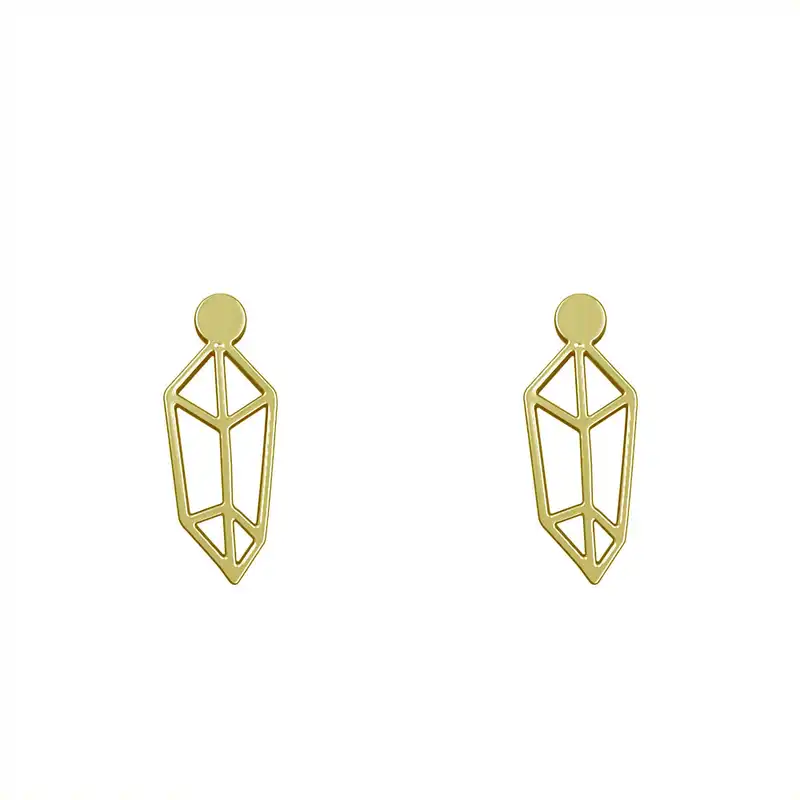 گوشواره طلا 18 عیار زنانه مدوپد مدل هندسی کد GA1-15077