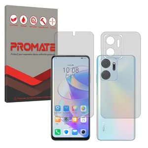 Promate Resistant model transparent screen protector suitable for Honor X7a Mobile phone along with the back protector