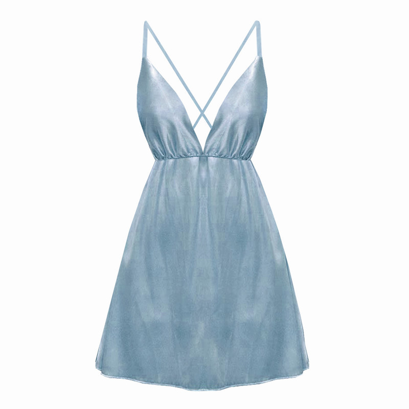 لباس خواب زنانه مدل لاولی رنگ آبی