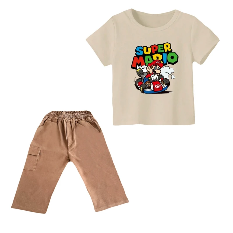 ست تی شرت و شلوارک پسرانه مدل ماریو کد ۷