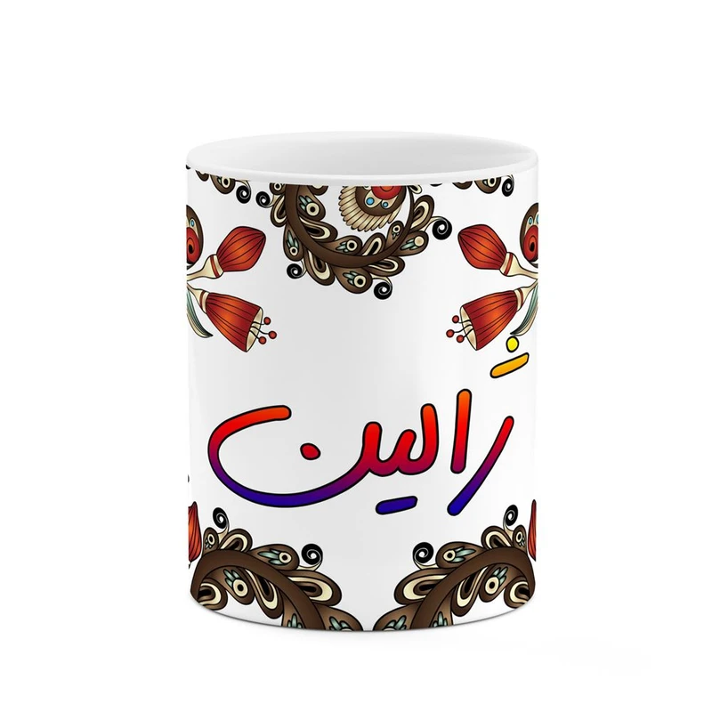 ماگ کاکتی مدل اسم ژالین طرح سنتی گل و بته کد mgh45446