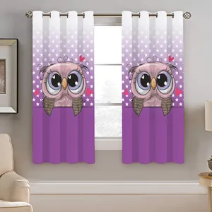 پرده نیروانا طرح جغد کودک مدل مخمل کد 8246 سایز 140×200 سانتی متر