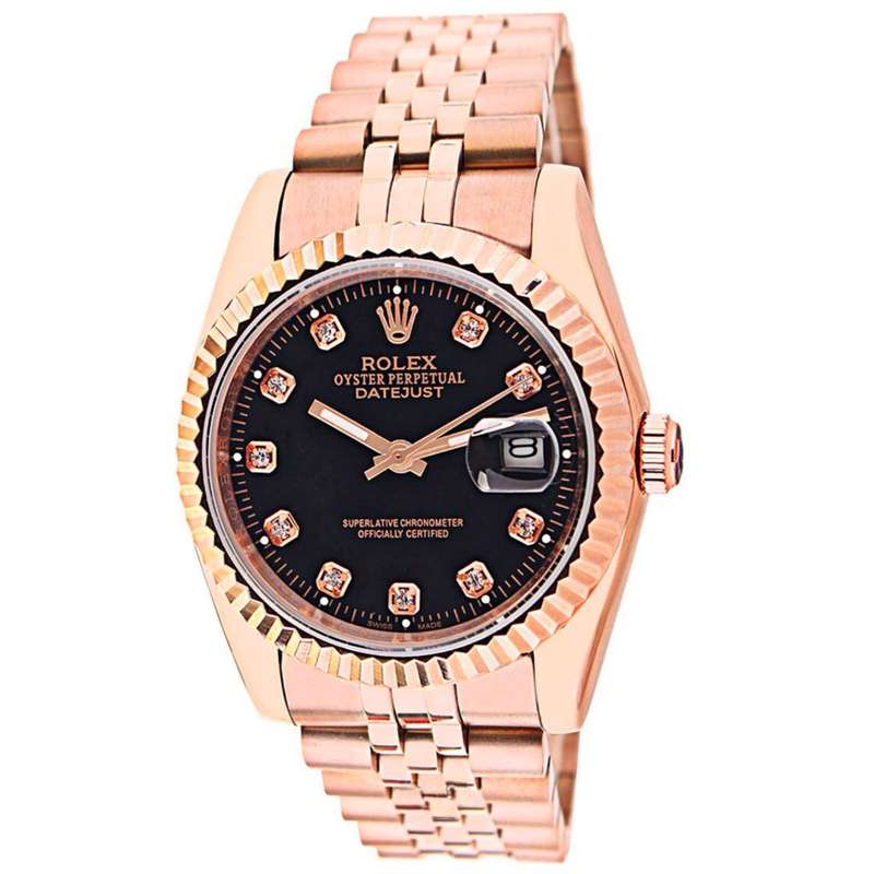 ساعت مچی عقربه‌ای مردانه  مدل دیت جاست ساده نگینی کد 02_roz