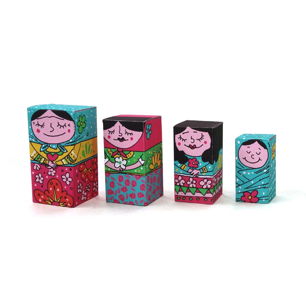 بازی آموزشی مدل کاردستی طرح عروسک های سنتی روسیه مجموعه 4 عددی