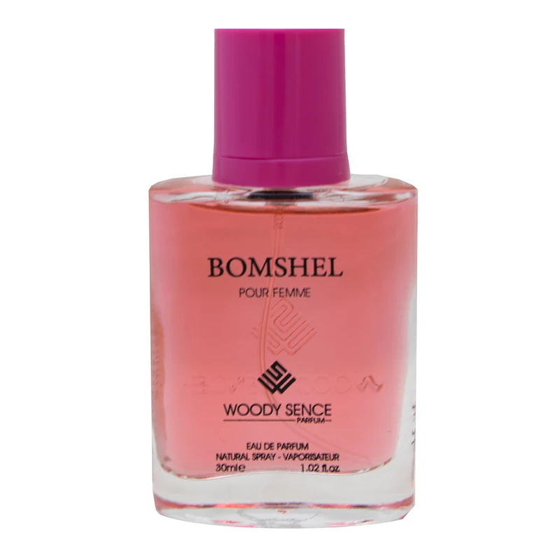 عطر جیبی زنانه وودی سنس مدل BOMSHEL  حجم 30 میلی لیتر