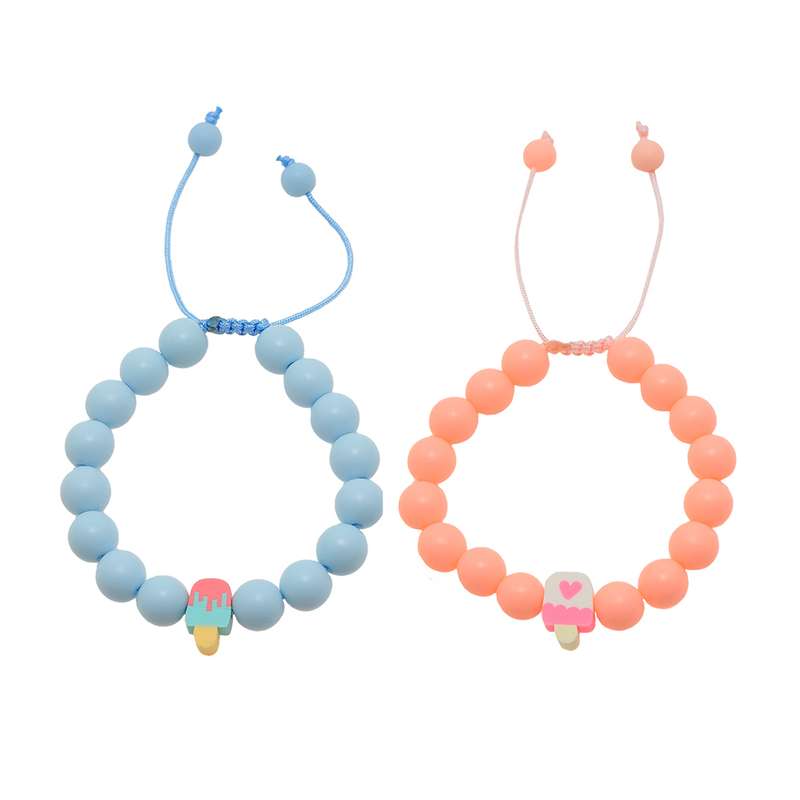 دستبند دخترانه دلنار گالری مدل بستنی قلبی مجموعه 2 عددی دستبند دخترانه دلنار گالری مدل بستنی قلبی مجموعه 2 عددی