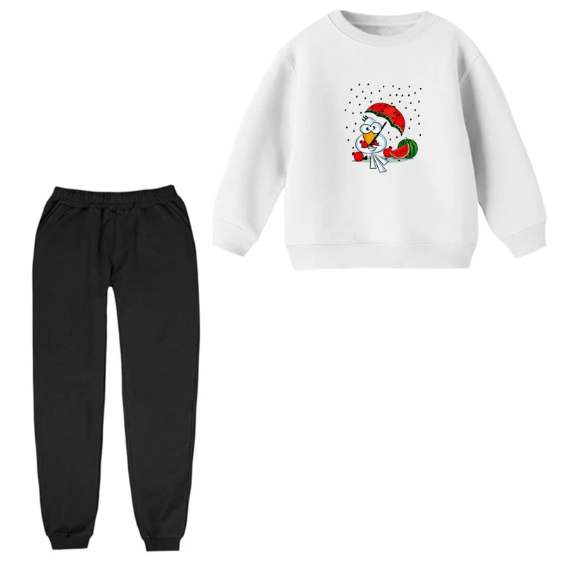 ست سویشرت و شلوار راحتی بچگانه مدل کلاغ و هندوانه یلدایی  