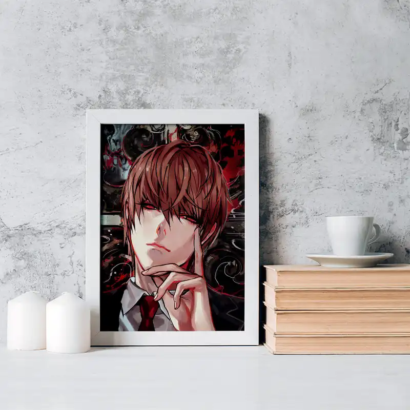 تابلو خندالو مدل لایت یاگامی انیمه دفترچه مرگ کد 15772