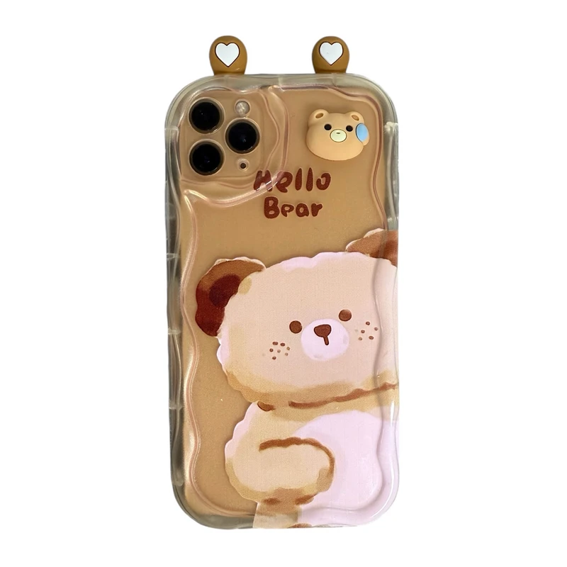 کاور مدل HELLO-BEAR طرح خرس فانتزی برجسته مناسب برای گوشی موبایل اپل iPhone 11 Pro Max