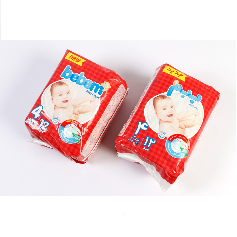 پوشک بچه ببم کد 04 بسته 12 عددی