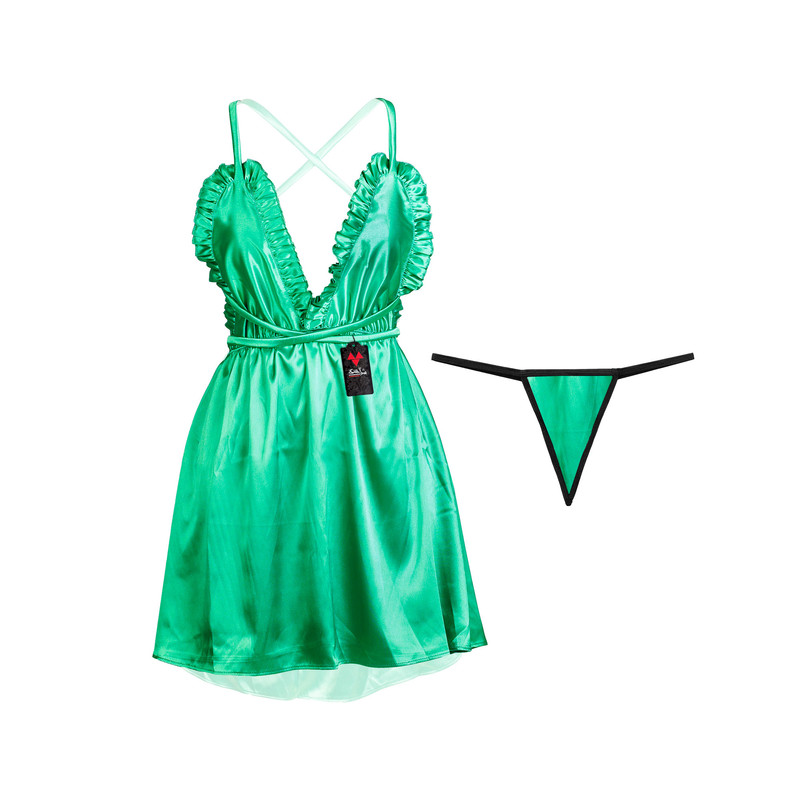 لباس خواب زنانه شباهنگ مدل Miss Lady رنگ سبز