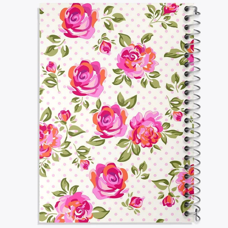 دفتر ژورنال نویسی 50 برگ خندالو مدل نقطه ای طرح گل گلی کد 2212