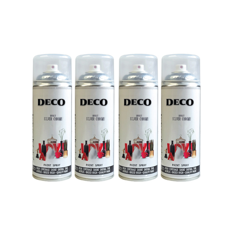 اسپری رنگ نقره ای دکو مدل d4 حجم 400 میلی لیتر مجموعه 4 عددی