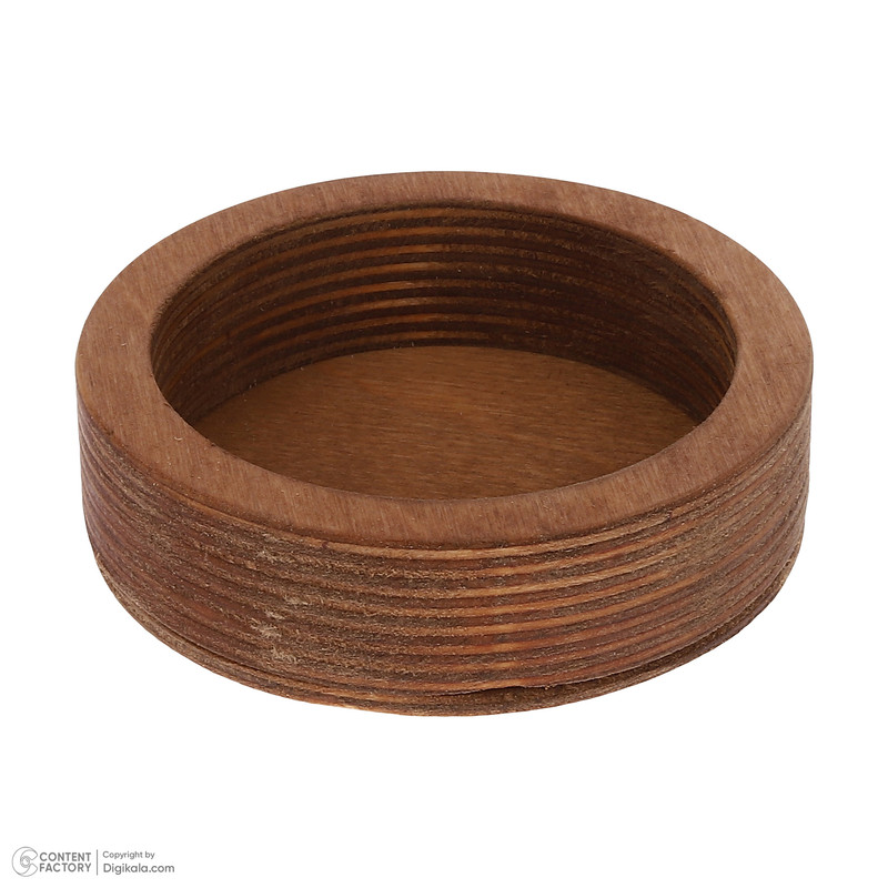 سینی سرو چوبی دایره‌ای مجموعه 5 عددی، مناسب پذیرایی و اردوخوری، سایز 12 تا 28 سانتی‌متر، ارتفاع 3.5 سانتی‌متر، بدون امکان شستشو