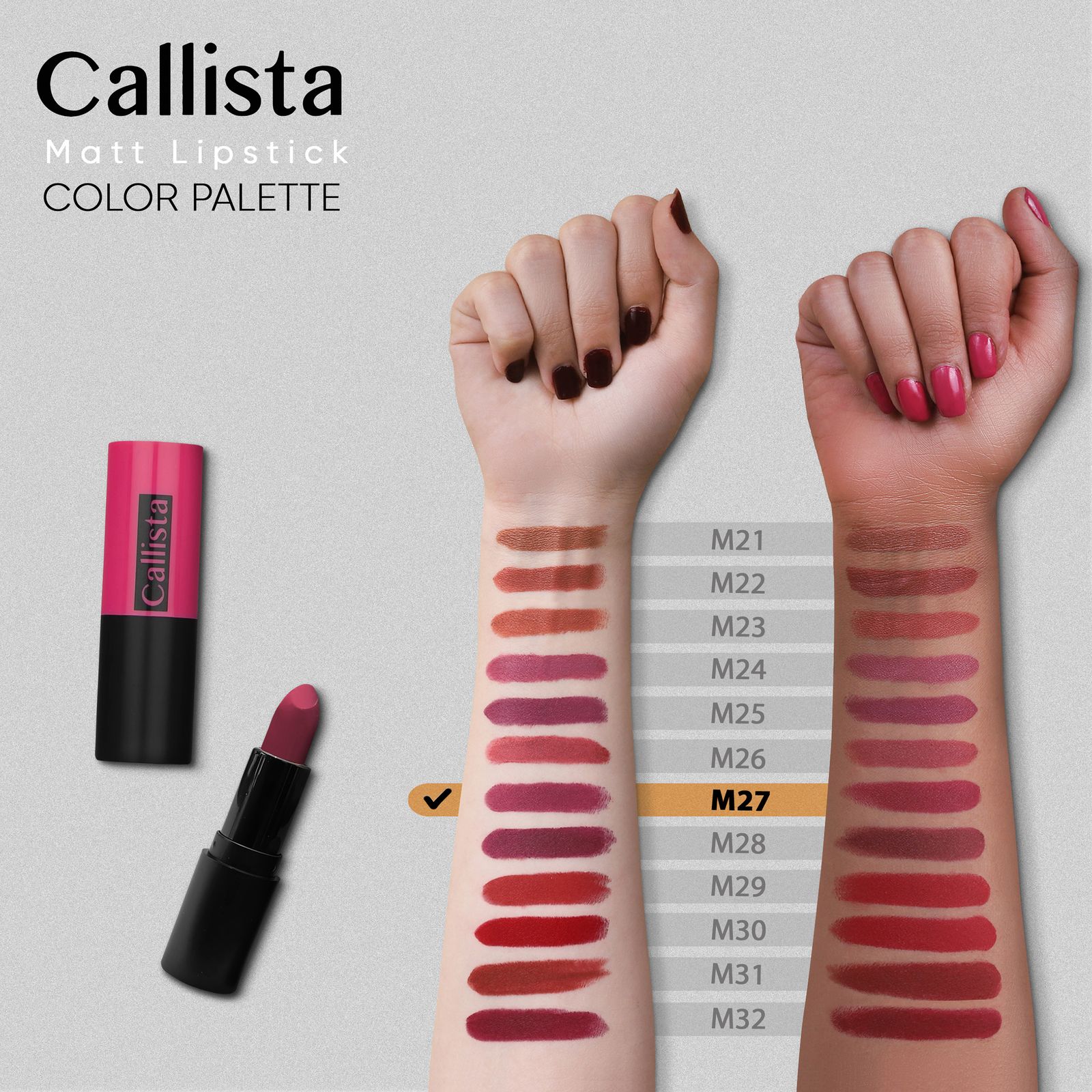 رژ لب جامد کالیستا مدل Matt شماره M27 -  - 2
