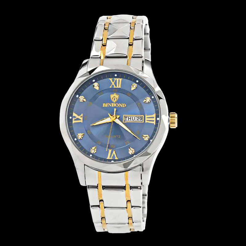 ساعت مچی عقربه‌ای مردانه مدل الماسی دو تقویم 110