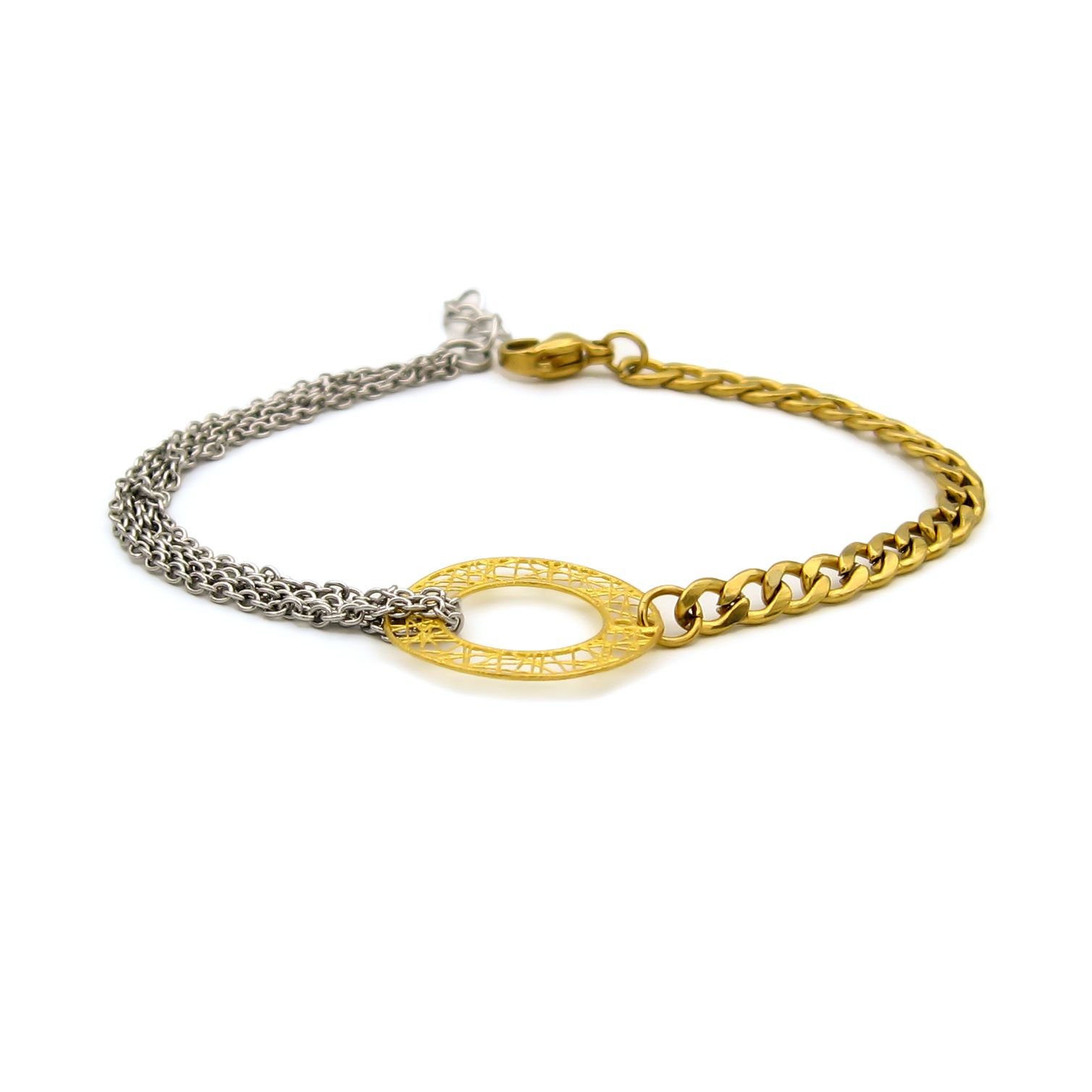 دستبند طلا 18 عیار زنانه مانچو مدل bfg232 -  - 5