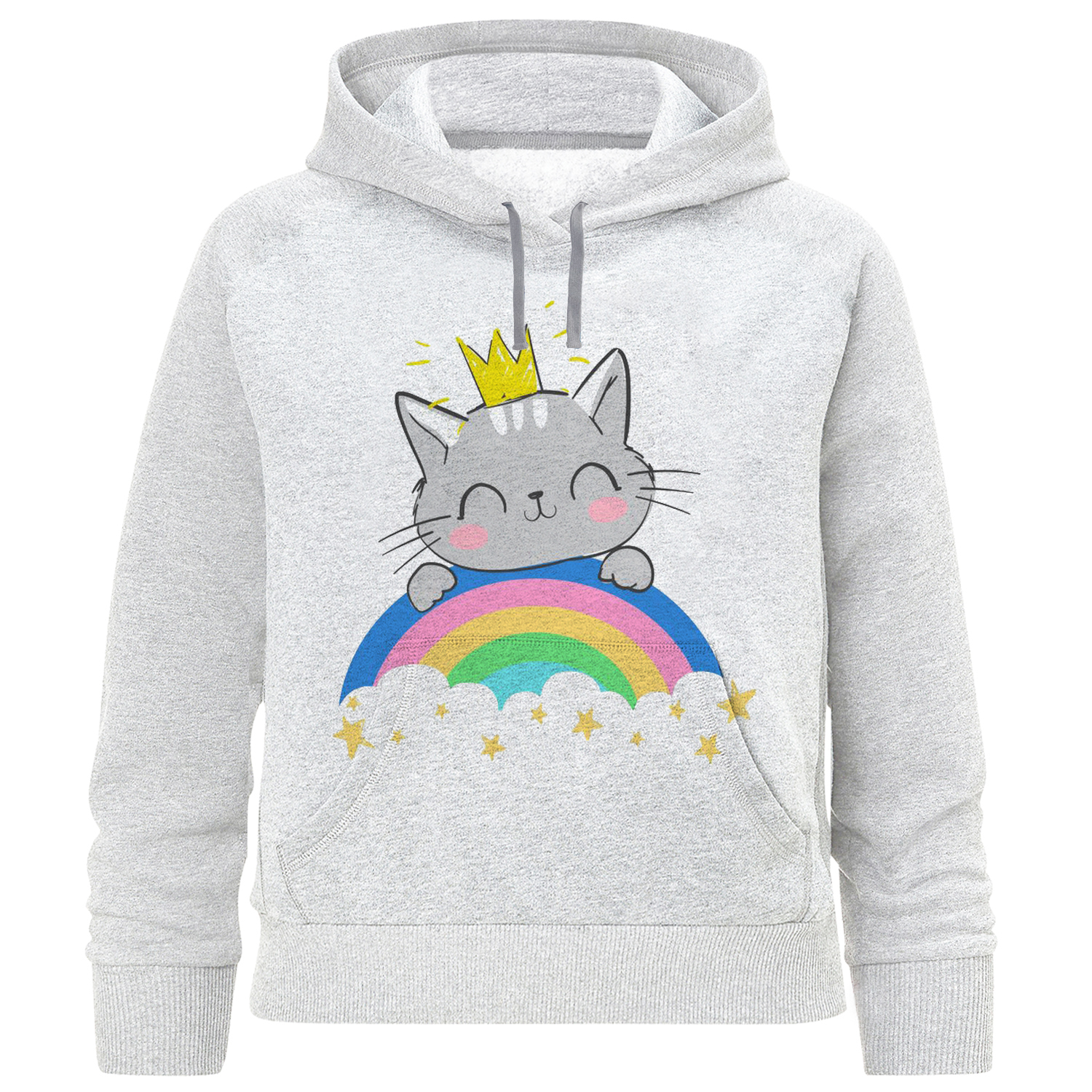 هودی دخترانه مدل گربه و رنگین کمان F741