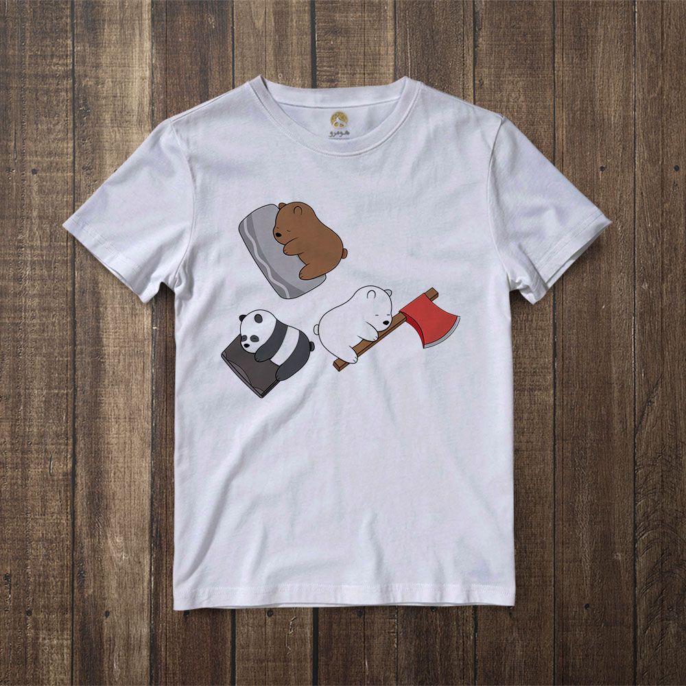 تی شرت آستین کوتاه زنانه هومرو مدل TW093 طرح خرس های کله فندقی -  - 6