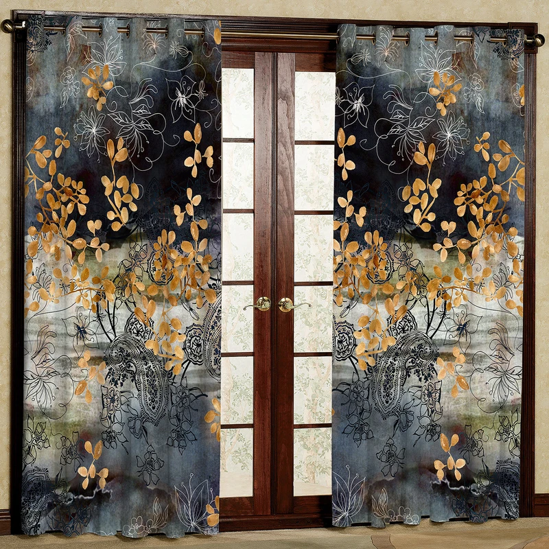  پرده مدل گل دار  مخمل پانچی کد 1290 سایز 140x280 سانتی متر