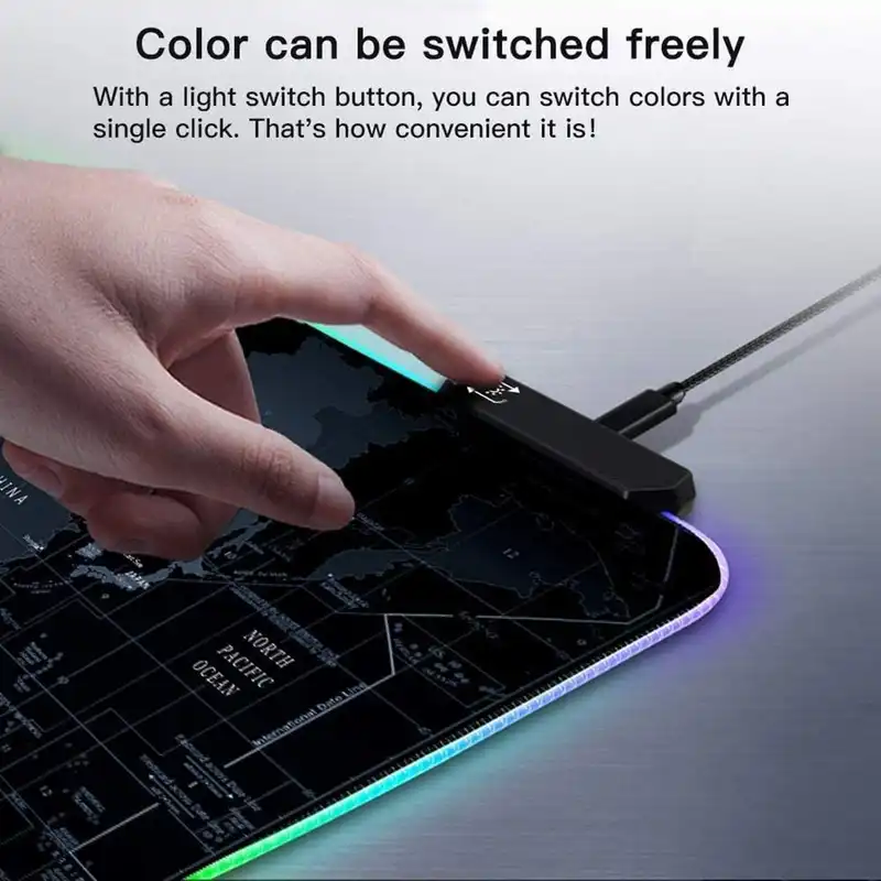 ماوس پد مخصوص بازی مدل World Map RGB