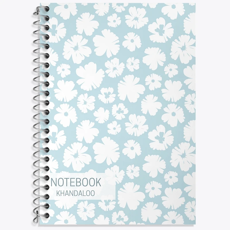 دفتر زبان 50 برگ خندالو مدل سه خط طرح مینیمال گل کد N157