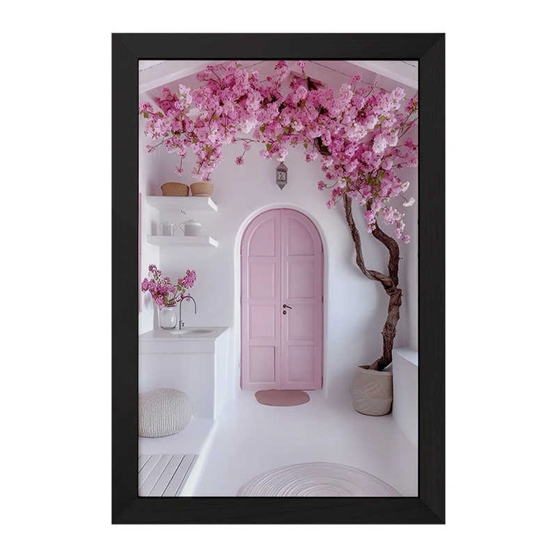 تابلو خندالو مدل خانه ی صورتی مینیمال کد F7477