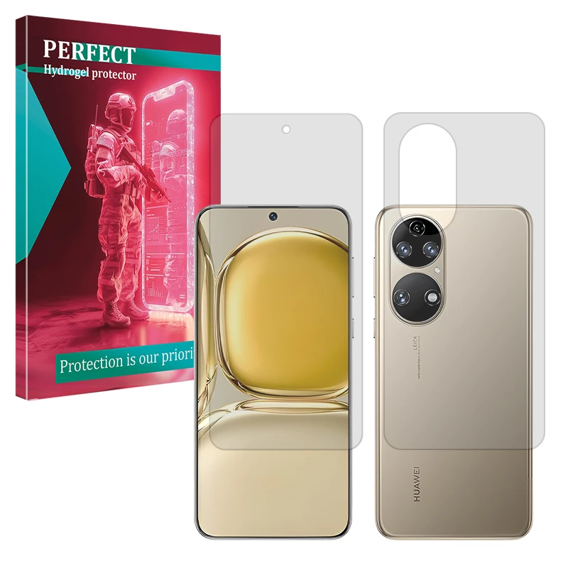 محافظ صفحه نمایش مات پرفکت مدل Tough مناسب برای گوشی موبایل هوآوی P50 Pro به همراه محافظ پشت گوشی